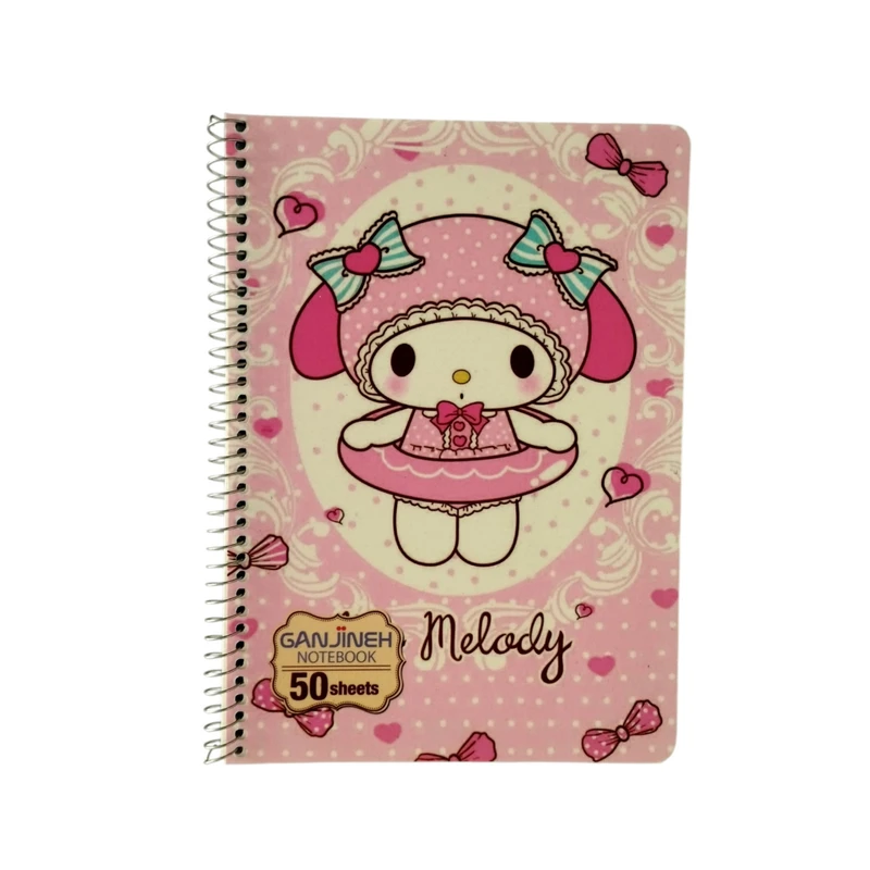 دفتر زبان 50 برگ گنجینه مدل دو خط طرح ملودی کد 001