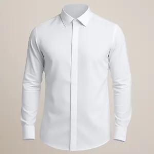 پیراهن آستین بلند یقه دکمه دار مردانه مدل رسمی اسلیم فیت