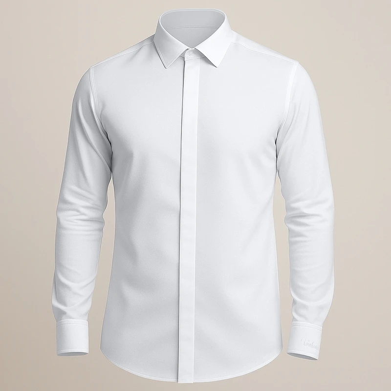 پیراهن آستین بلند یقه دکمه دار مردانه مدل رسمی اسلیم فیت