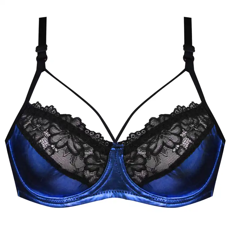 ست شورت و سوتین زنانه کارنا رز مدل فنردار کد 3391 رنگ آبی کاربنی