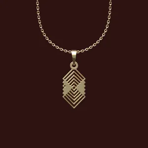 گردنبند طلا 18 عیار زنانه مدوپد مدل هندسی کد W2-1-1012