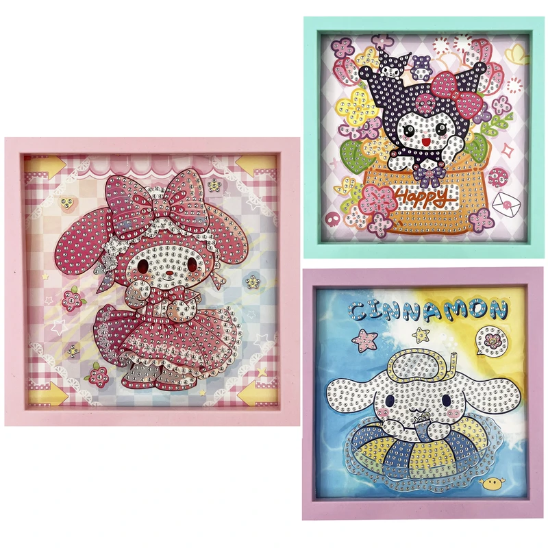 بازی آموزشی مدل نقاشی الماسی قاب دار طرح ملودی و دوستان کد 01 مجموعه 3 عددی