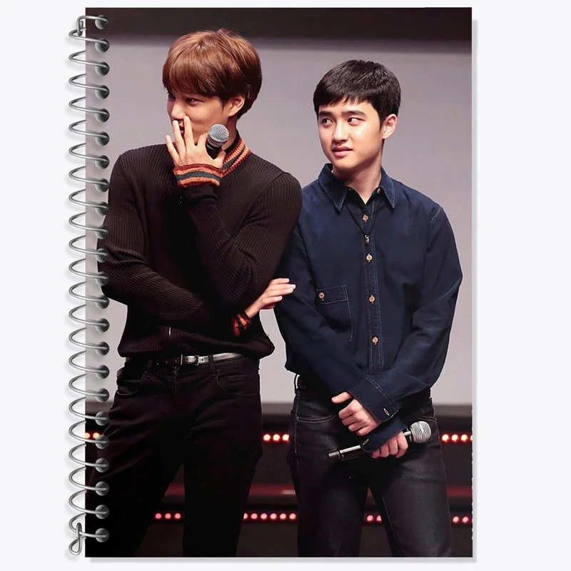 دفتر زبان 50 برگ خندالو مدل دو خط طرح گروه اکسو EXO کد 13566