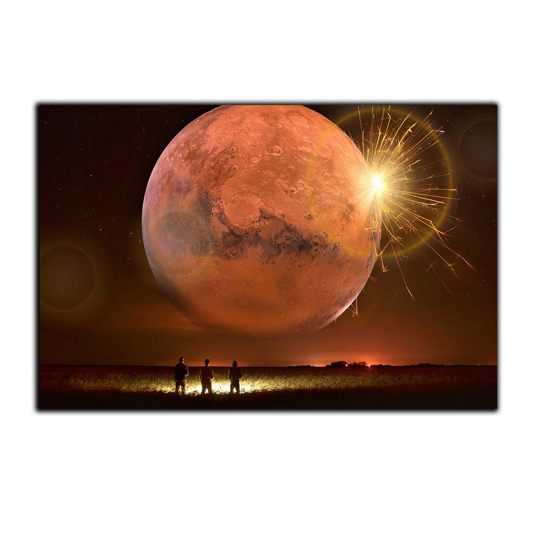 تابلو شاسی بکلیت طرح غروب آفتاب و سیاره مریخ مدل SH-4514