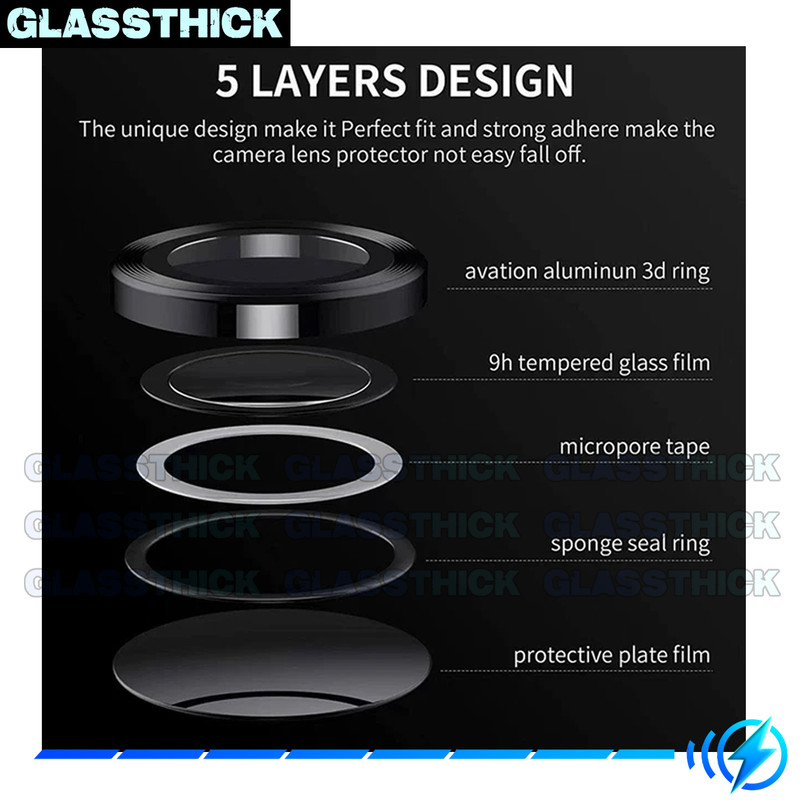 محافظ لنز دوربین گلستیک مدل Ring-Metal-GL مناسب برای گوشی موبایل شیائومی Poco X6 Pro