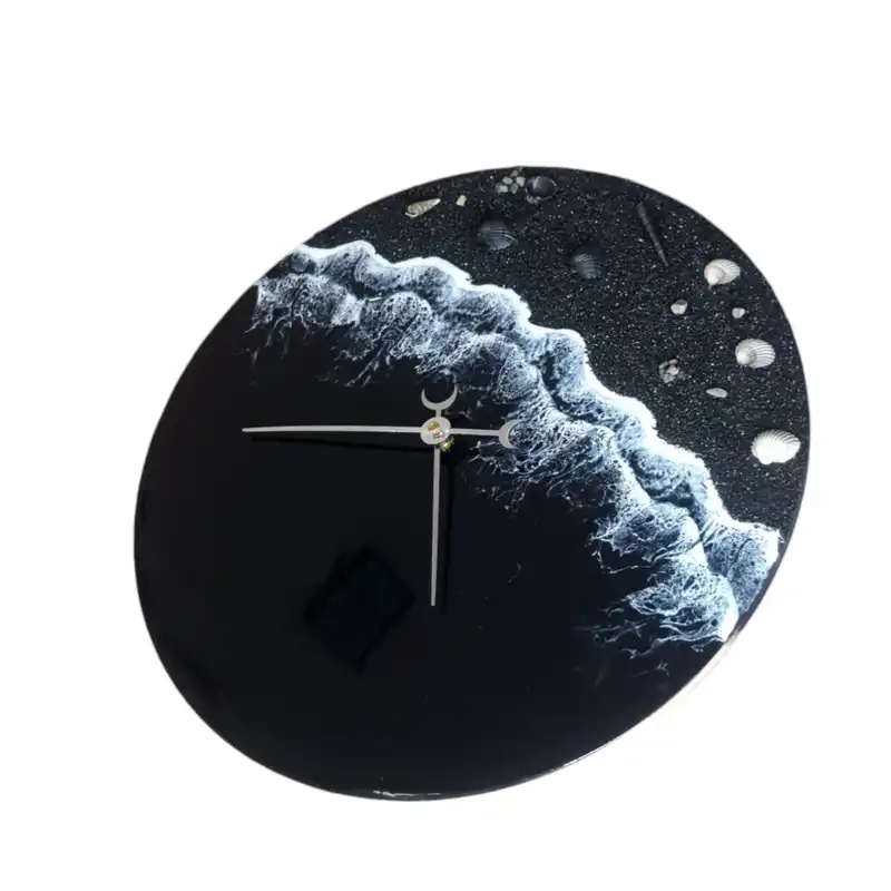 ساعت دیواری رزینی طرح دریای شب