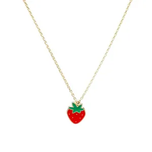 گردنبند دخترانه مدل توت فرنگی کد mn89