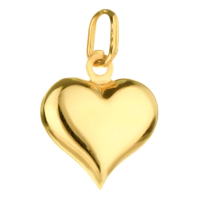 آویز گردنبند طلا 18 عیار زنانه نگین طرح قلب برجسته