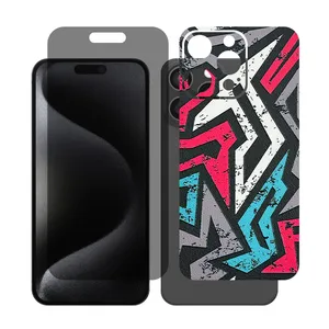 Glass Together model privacy screen protector Suitable for Apple iPhone 16 Pro Max mobile phone with back cover sticker