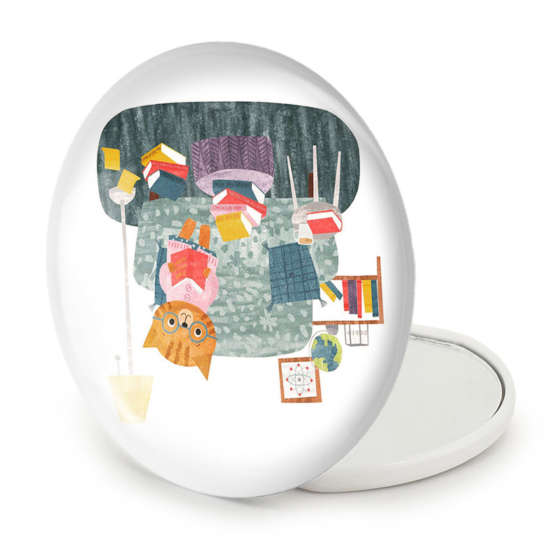 آینه جیبی خندالو طرح گربه مدل تاشو کد 5217