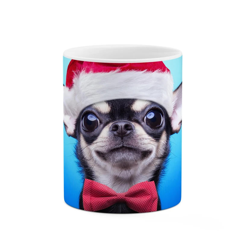 ماگ کاکتی طرح سگ کریسمسی کد mgp10569