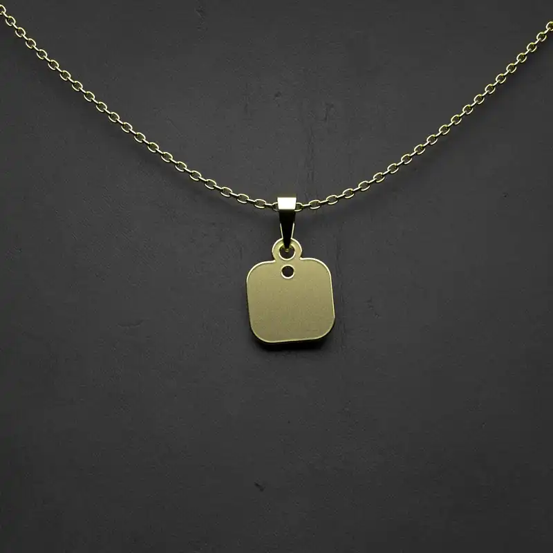 گردنبند طلا 18 عیار زنانه مدوپد مدل مربع کد BB2-1-1205