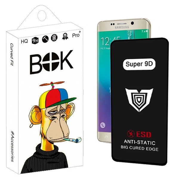 محافظ صفحه نمایش بوک مدل Super 9D Guard مناسب برای گوشی موبایل سامسونگ galaxy Note 5