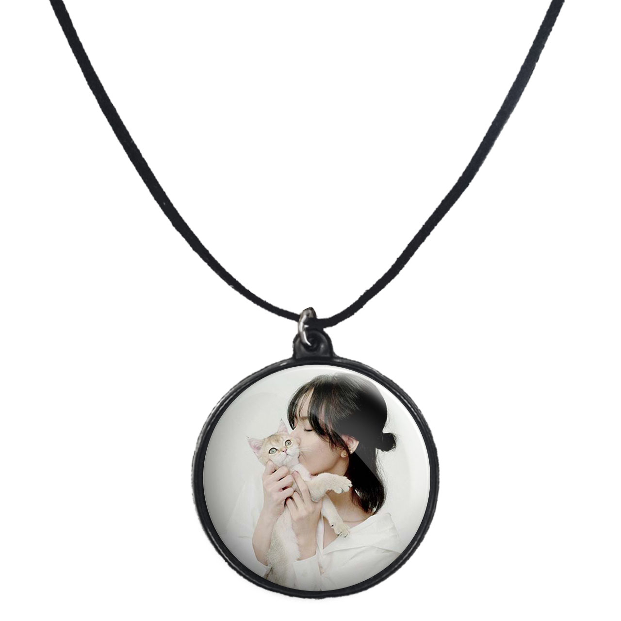 گردنبند پرمانه طرح بلک پینک کد pmb.6733 مدل دو طرفه