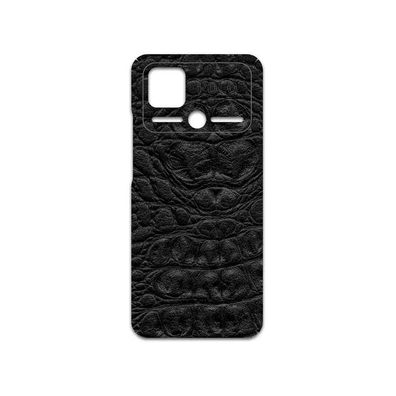 برچسب پوششی ماهوت مدل Black-Crocodile-Leather مناسب برای گوشی موبایل شیائومی Poco C40