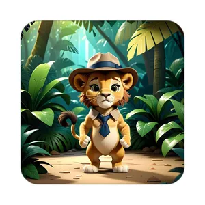 زیر لیوانی کاکتی طرح حیوانات کارتونی مدل mp28353