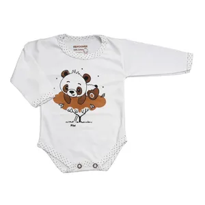 بادی آستین بلند نوزادی مدل Panda