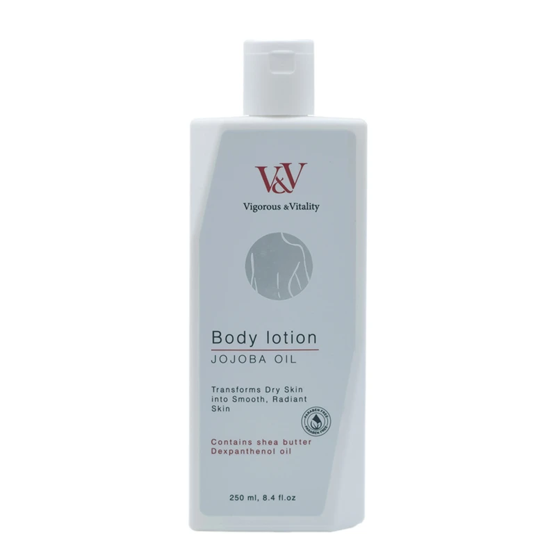 لوسیون بدن ویگرس اند ویتالیتی مدل جوجوبا مناسب برای پوست خشک حجم ۲۵۰ میلی‌لیتر