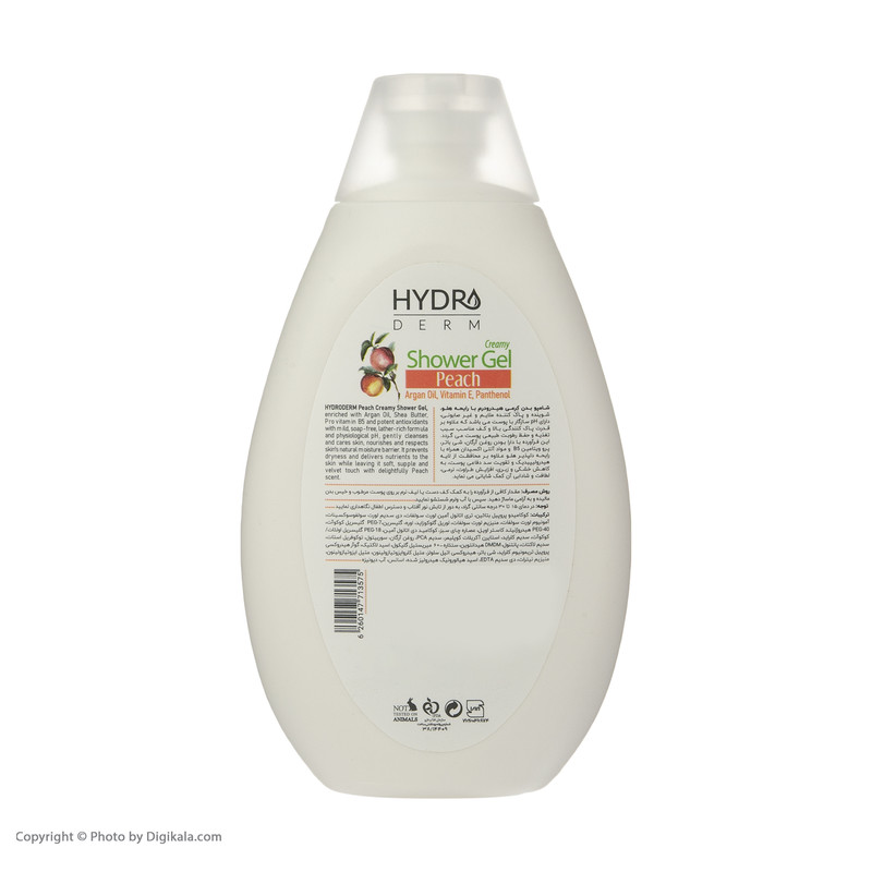 شامپو بدن کرمی هیدرودرم مدل Peach حجم 500 میلی لیتر