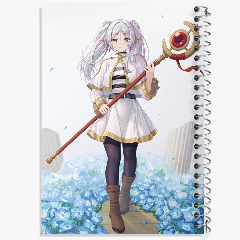 دفتر ژورنال نویسی 50 برگ خندالو مدل نقطه ای طرح انیمه فریرن (Frieren) کد 33872