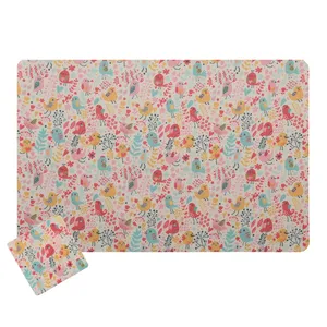 زیربشقابی هوم اند لایف مدل چیکو نیو طرح پرنده و برگ بسته 6 عددی به همراه زیر لیوانی