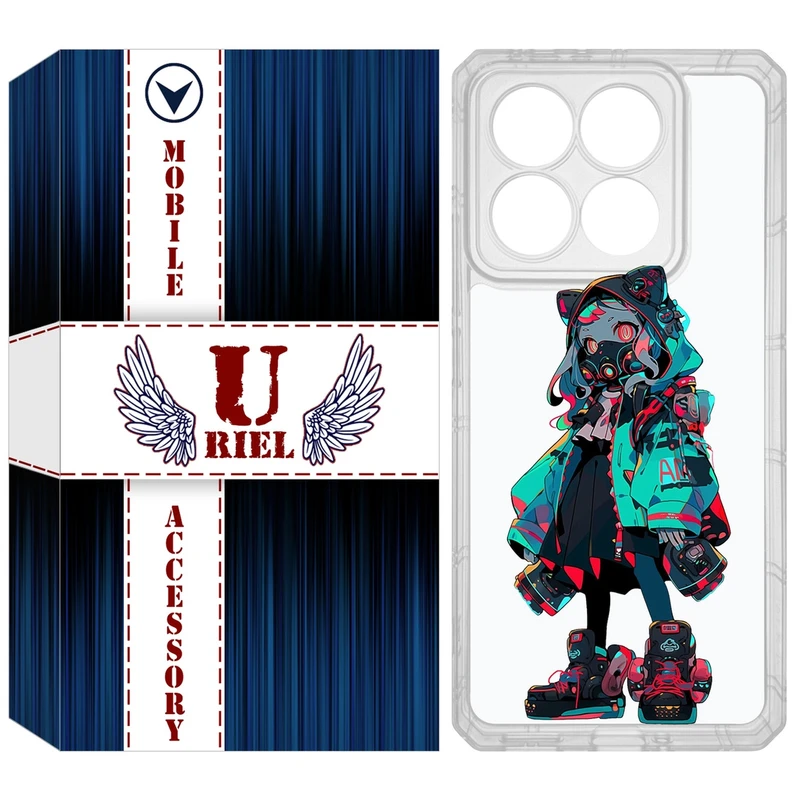 کاور یوریل مدل Clear کد 58 طرح دختر گربه ای مناسب برای گوشی موبایل شیائومی 14T / 14T Pro