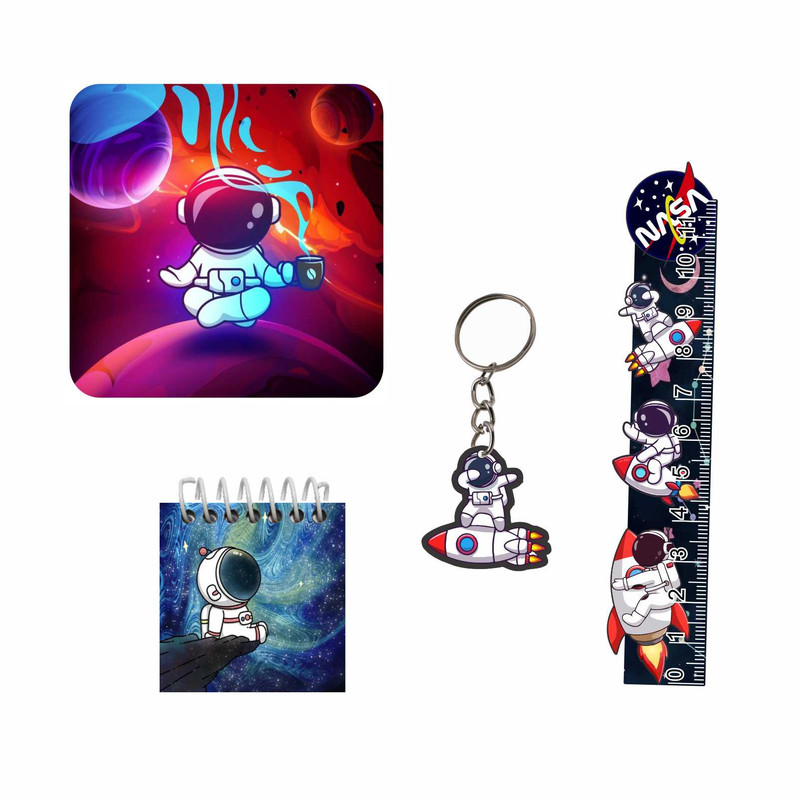 بسته لوازم التحریر مدل فضانورد بسته 4 عددی