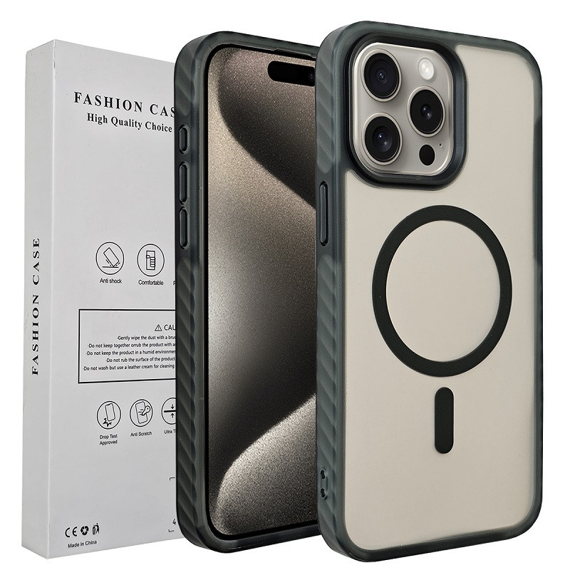 کاور فشن مدل مگ سیف مناسب برای گوشی موبایل اپل Iphone 15promax به همراه محافظ لنز
