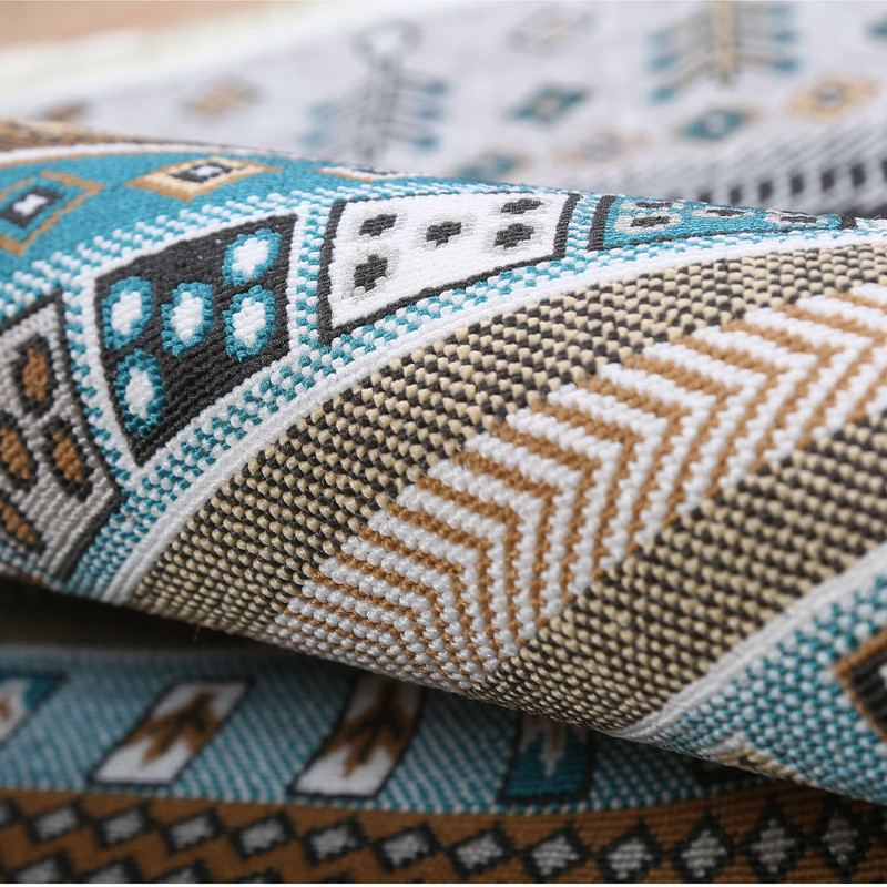 گلیم ماشینی دنیای فرش مدل نرگس نسکافه ای کد 2025