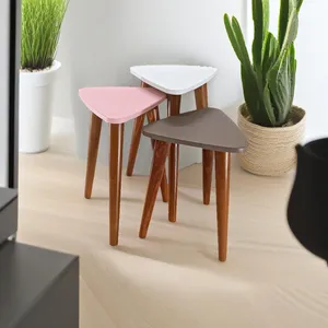میز عسلی مدل لاین 324 کد 65 مجموعه سه عددی