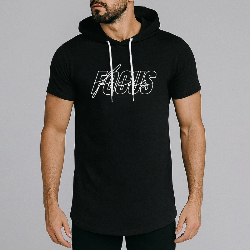 تی شرت کلاه دار آستین کوتاه  مردانه مدل foco  کد 75989