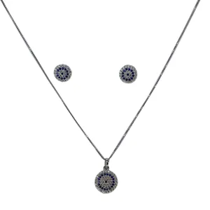 نیم ست نقره زنانه مدل چشم نظر کد HS064