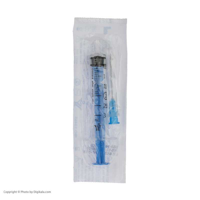 سرنگ 2 سی سی یزد مدل پیستون دار لوئر اسلیپ بسته 500 عددی