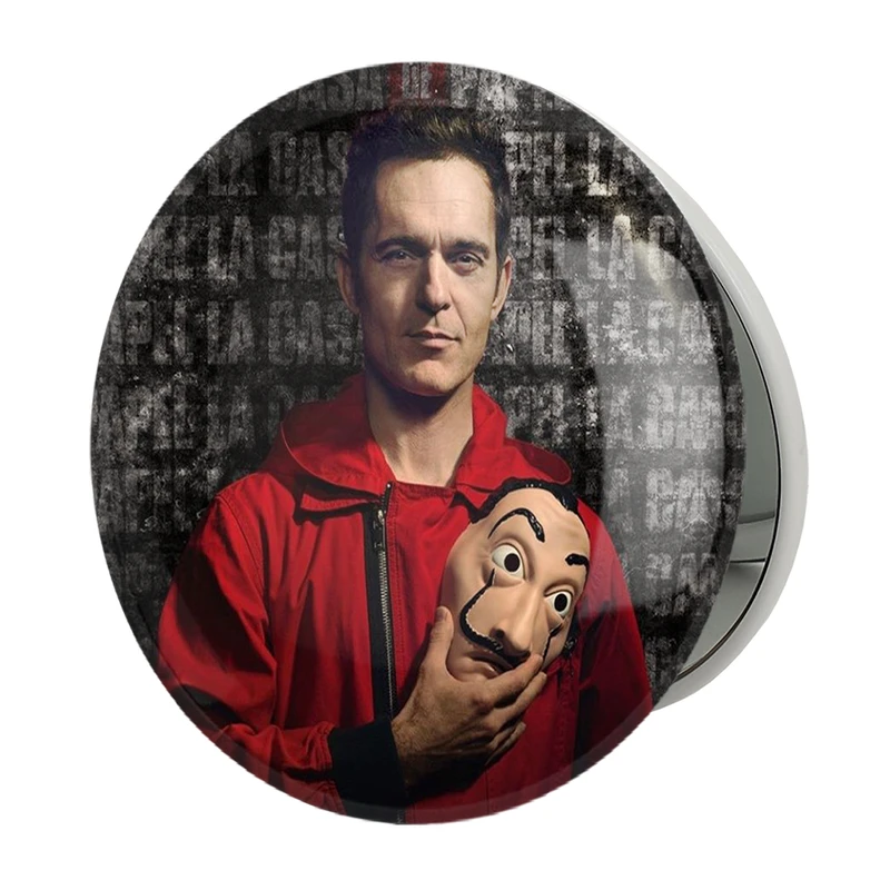 آینه جیبی خندالو طرح برلین سریال Money Heist مدل تاشو کد 3226 