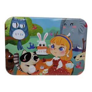 پازل 50 تکه طرح دختر و حیوانات جنگل