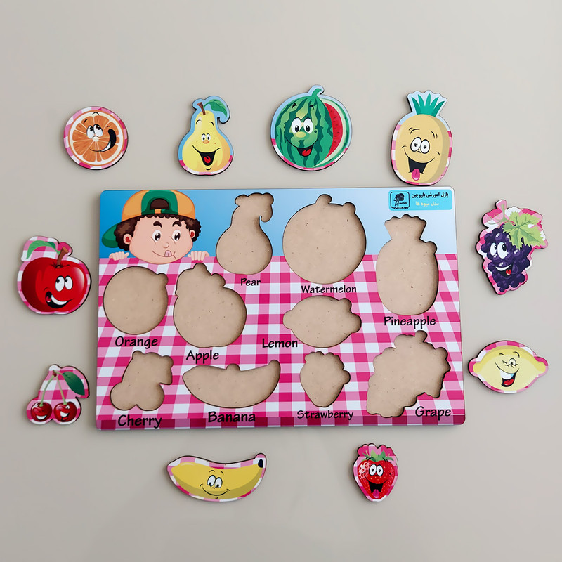 بازی آموزشی انگلیسی باروچین مدل پازل میوه ها کد p-15