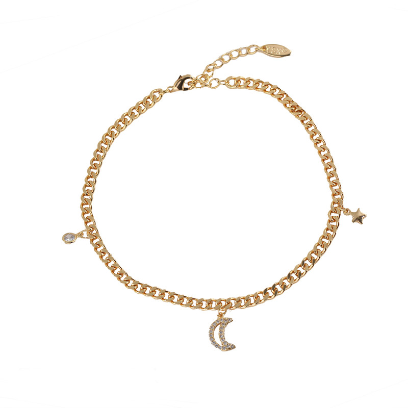 پابند زنانه وای اس ایکس مدل ماه و ستاره کد M147 پابند زنانه وای اس ایکس مدل ماه و ستاره کد M147