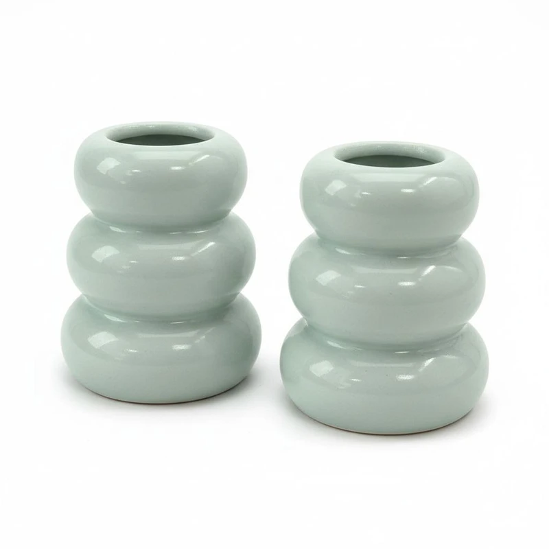 شمعدان سنگی مدل فنری بسته  2 عددی