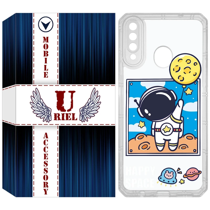 کاور یوریل مدل Clear کد 7 طرح فضانورد مناسب برای گوشی موبایل سامسونگ Galaxy A20s
