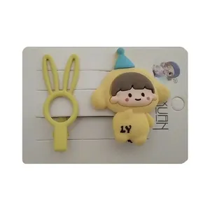 گیره مو دخترانه مدل انبری فانتزی کد L4 بسته  2 عددی