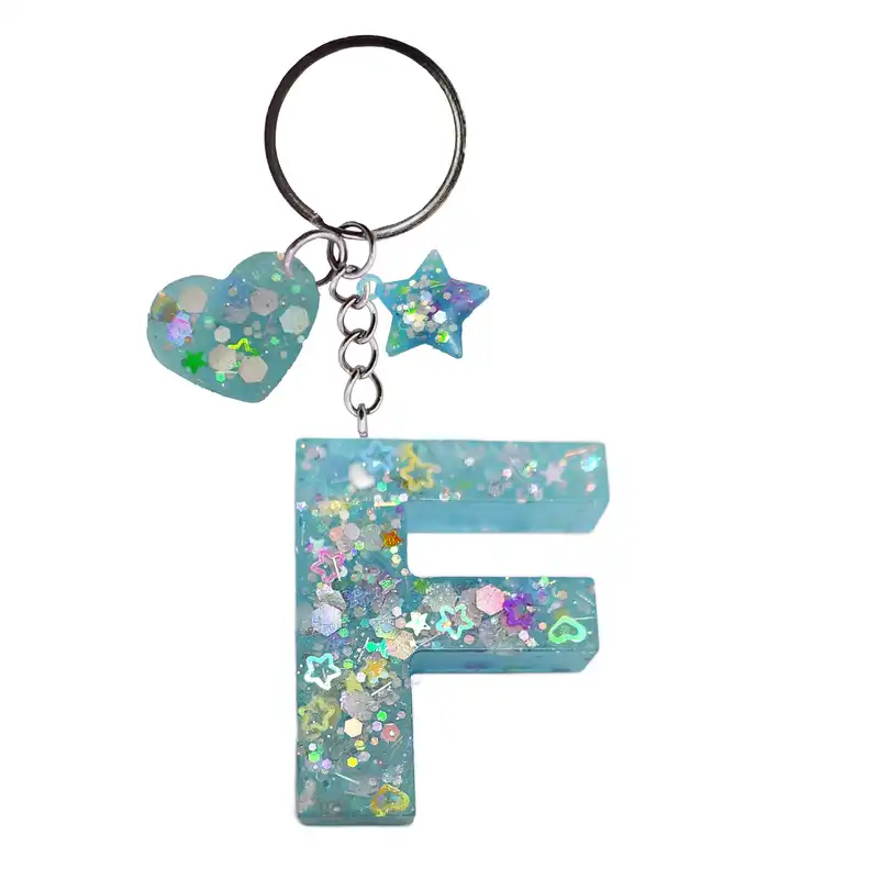 جاکلیدی رزینی مدل شبرنگ حرف f