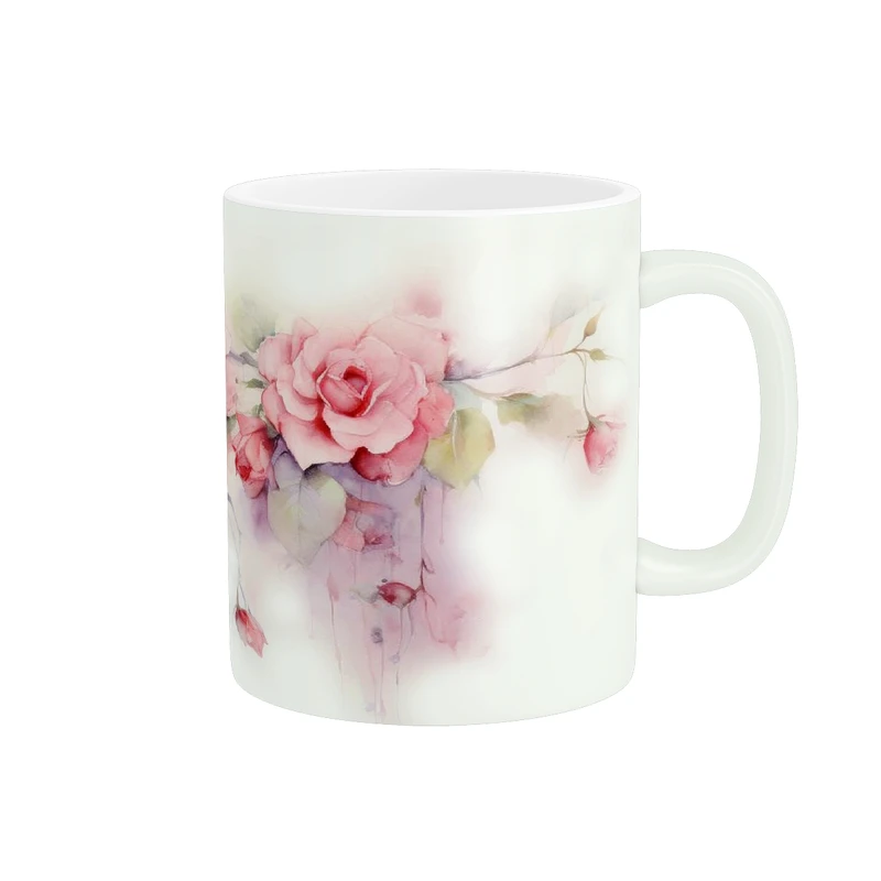 ماگ پادآفرین مدل گل رز آبرنگی کد 042