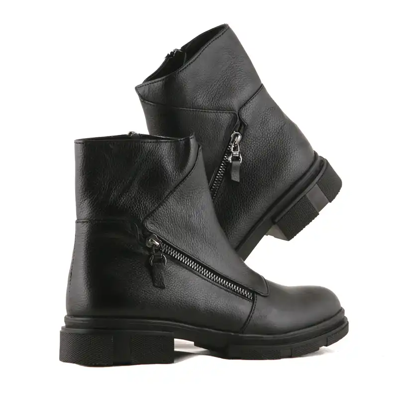 نیم بوت زنانه چرم یلسان مدل ملورین کد MC-647-msk