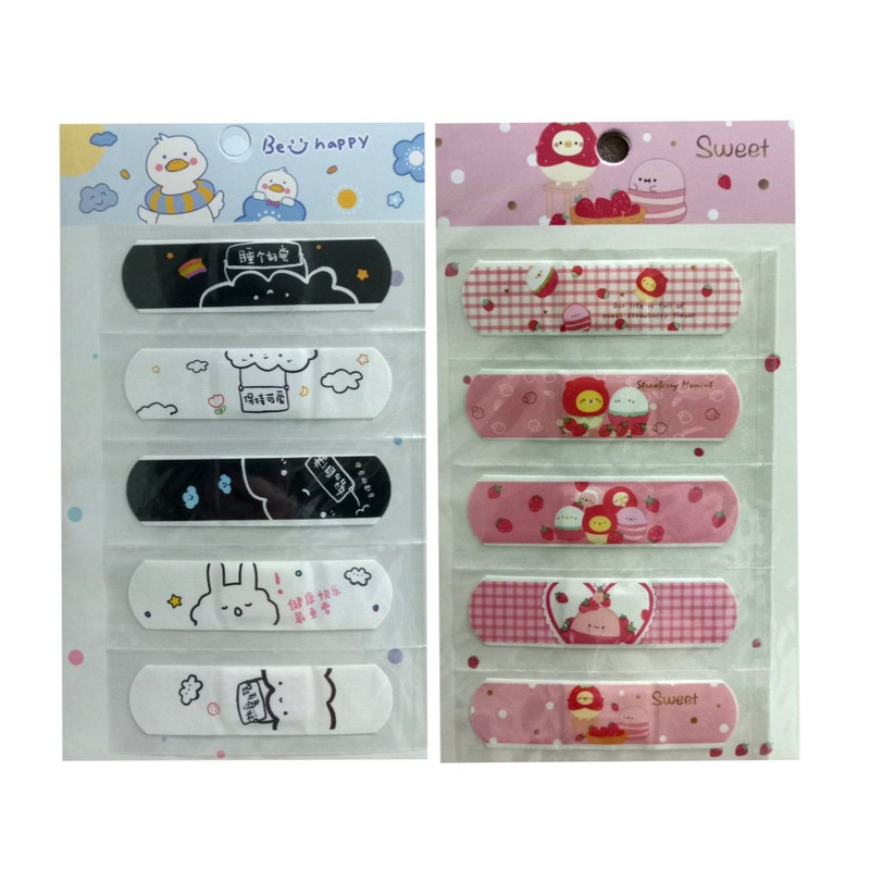 چسب زخم مدل  فانتزی طرح ابر و توت فرنگی مجموعه 10 عددی