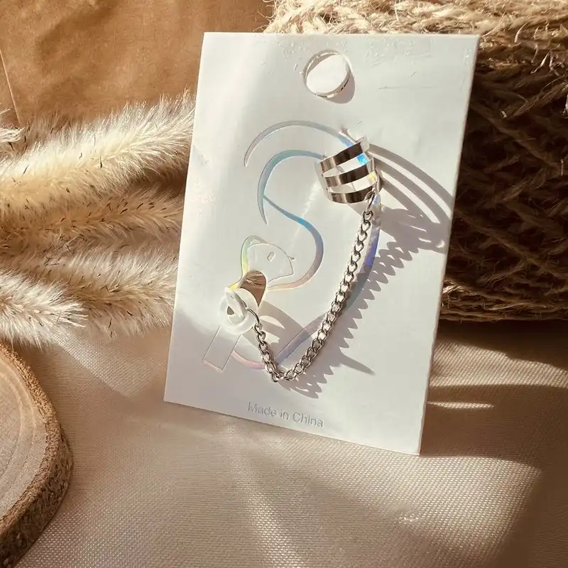 پیرسینگ گوش مدل آویز نگهدارنده سه خط