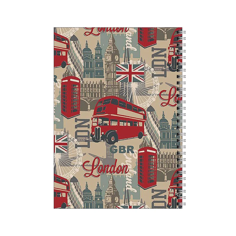 دفتر مشق 50 برگ بامبیلیپ طرح اتوبوس و تلفن لندن کد 4371549