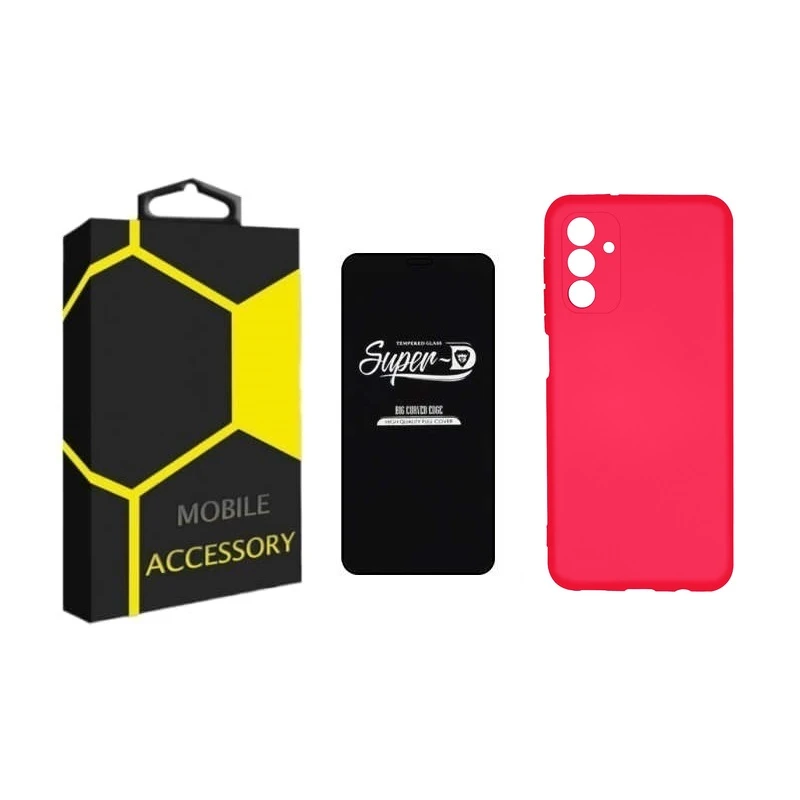 کاور مدل silicon مناسب برای گوشی موبایل سامسونگ Galaxy F23 5G به همراه محافظ صفحه نمایش