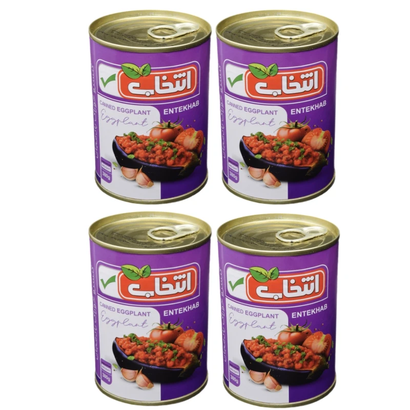 کنسرو خوراک بادمجان انتخاب - 380 گرم بسته 4 عددی