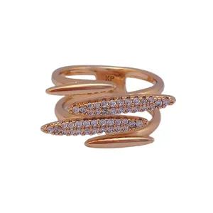 انگشتر زنانه ژوپینگ مدل خطی نگین دار