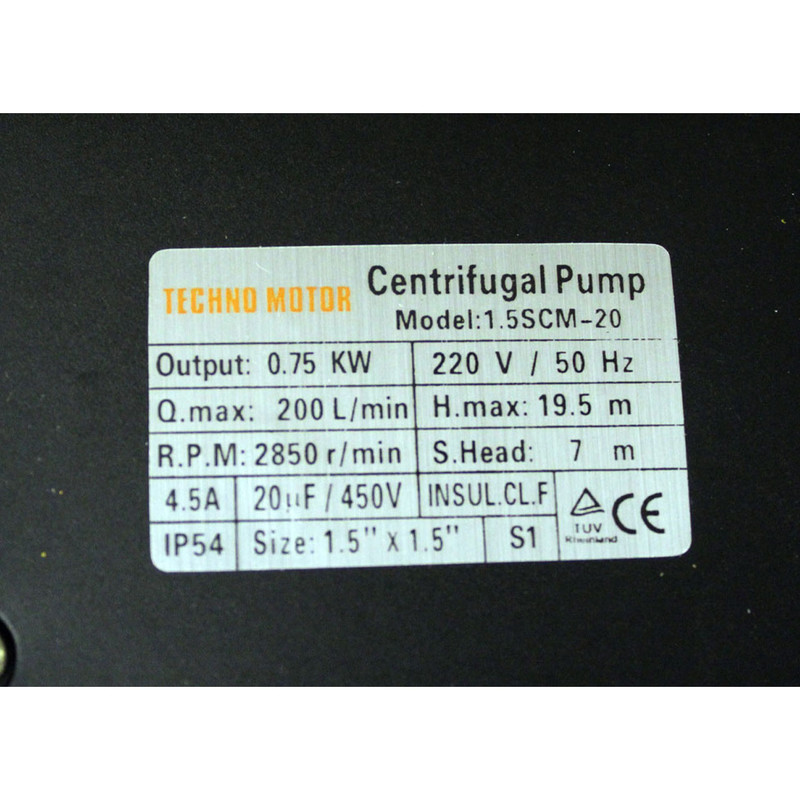 پمپ آب تکنو مدل 1.5SCM-20 کد 1Hp